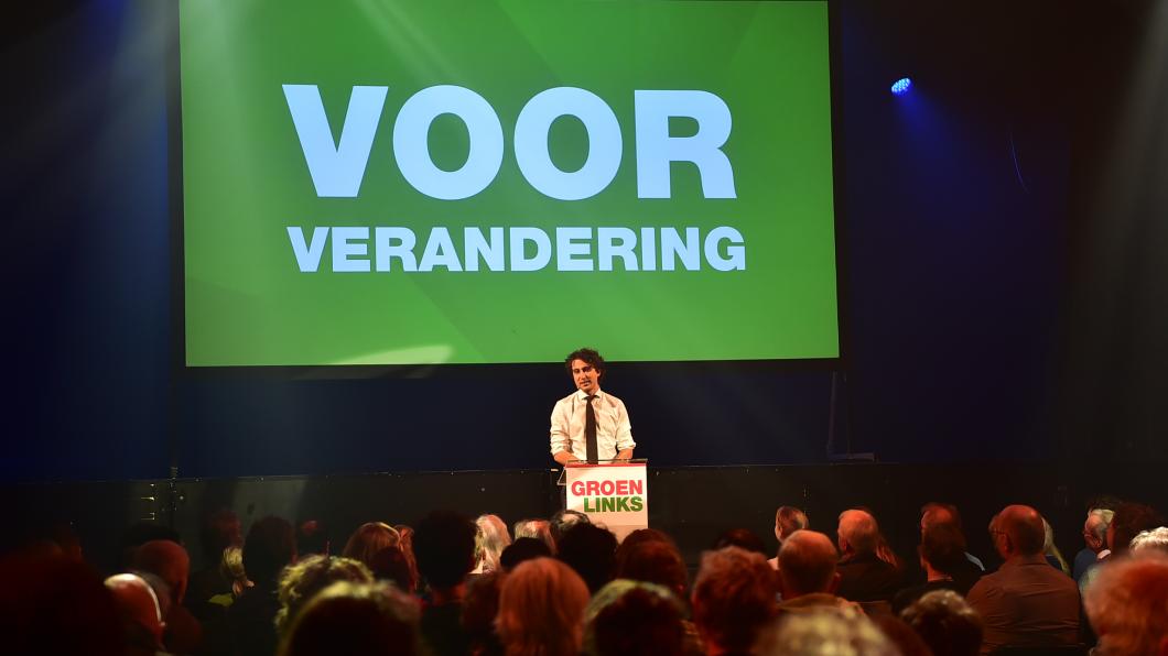 Jesse Klaver spreekt tijdens de klimaatmeetup Amsterdam