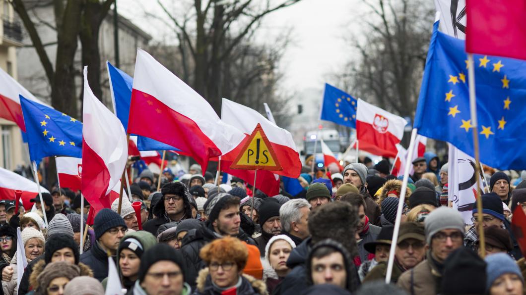 Pools protest tegen de regering