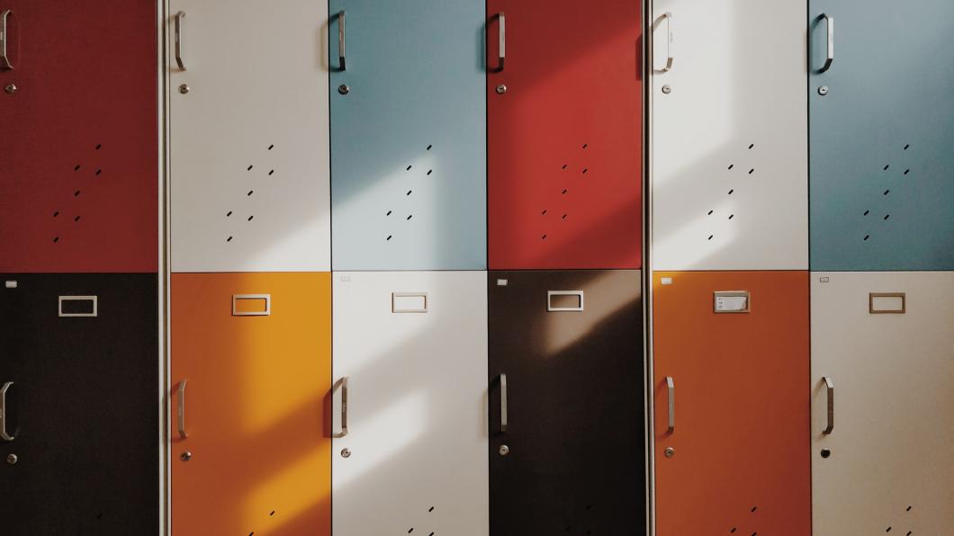 Lockers in een school