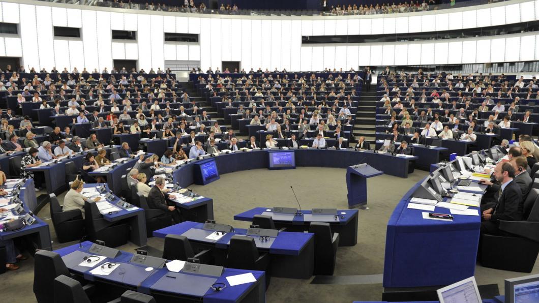 De plenaire zaal van het Europees Parlement