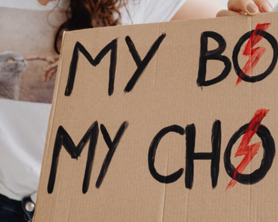 my body my choice protestbord