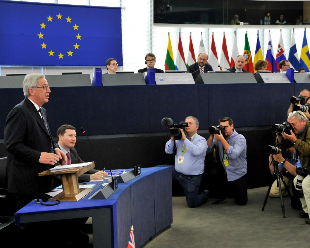 Commissievoorzitter Juncker in het Europees Parlement