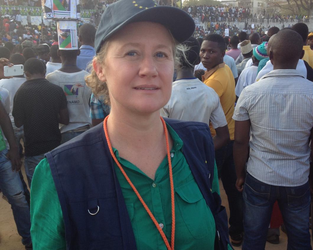 Judith Sargentini als hoofdwaarnemer tijdens de verkiezingen in Mozambique