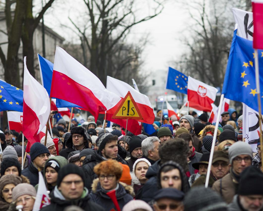 Pools protest tegen de regering
