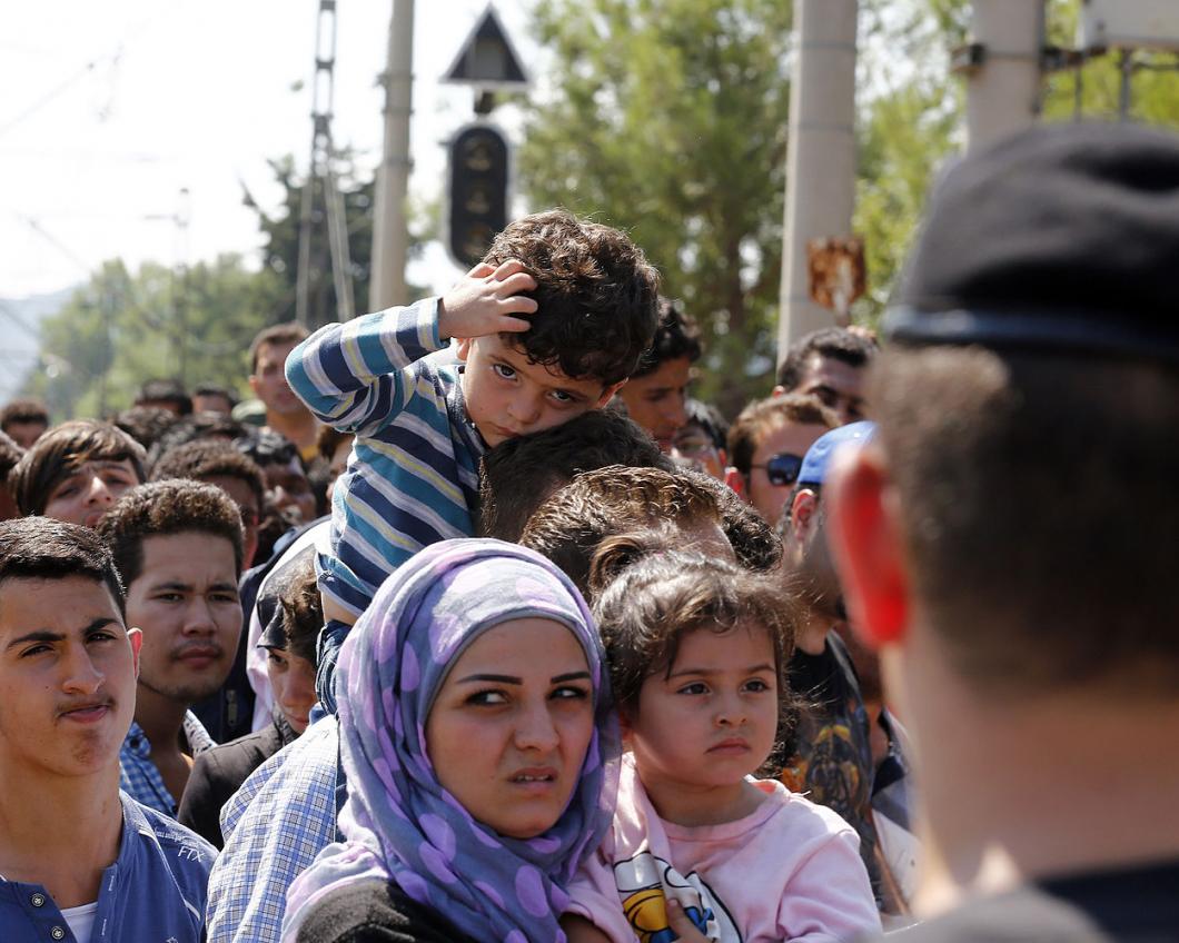 Vluchtelingen bij de Grieks-Macedonische grens