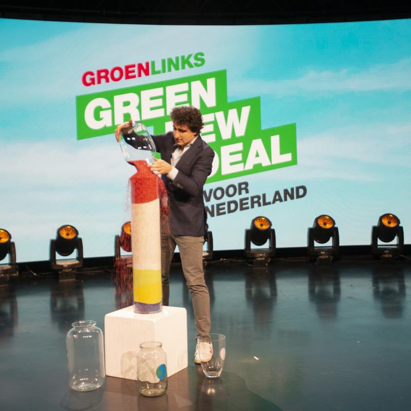 Jesse Klaver tijdens presentatie Green New Deal NL