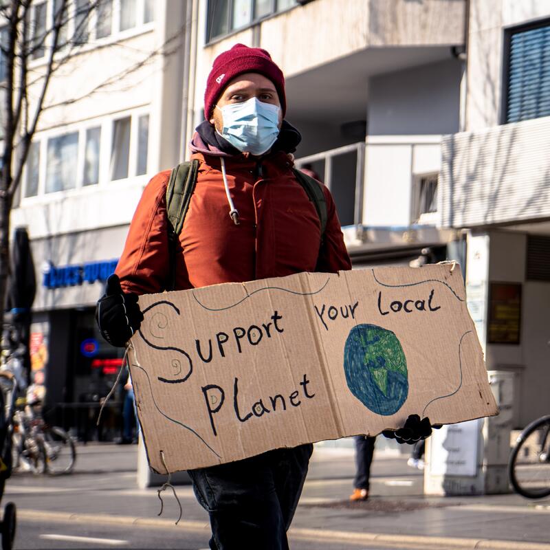 Beeld van een klimaatprotest